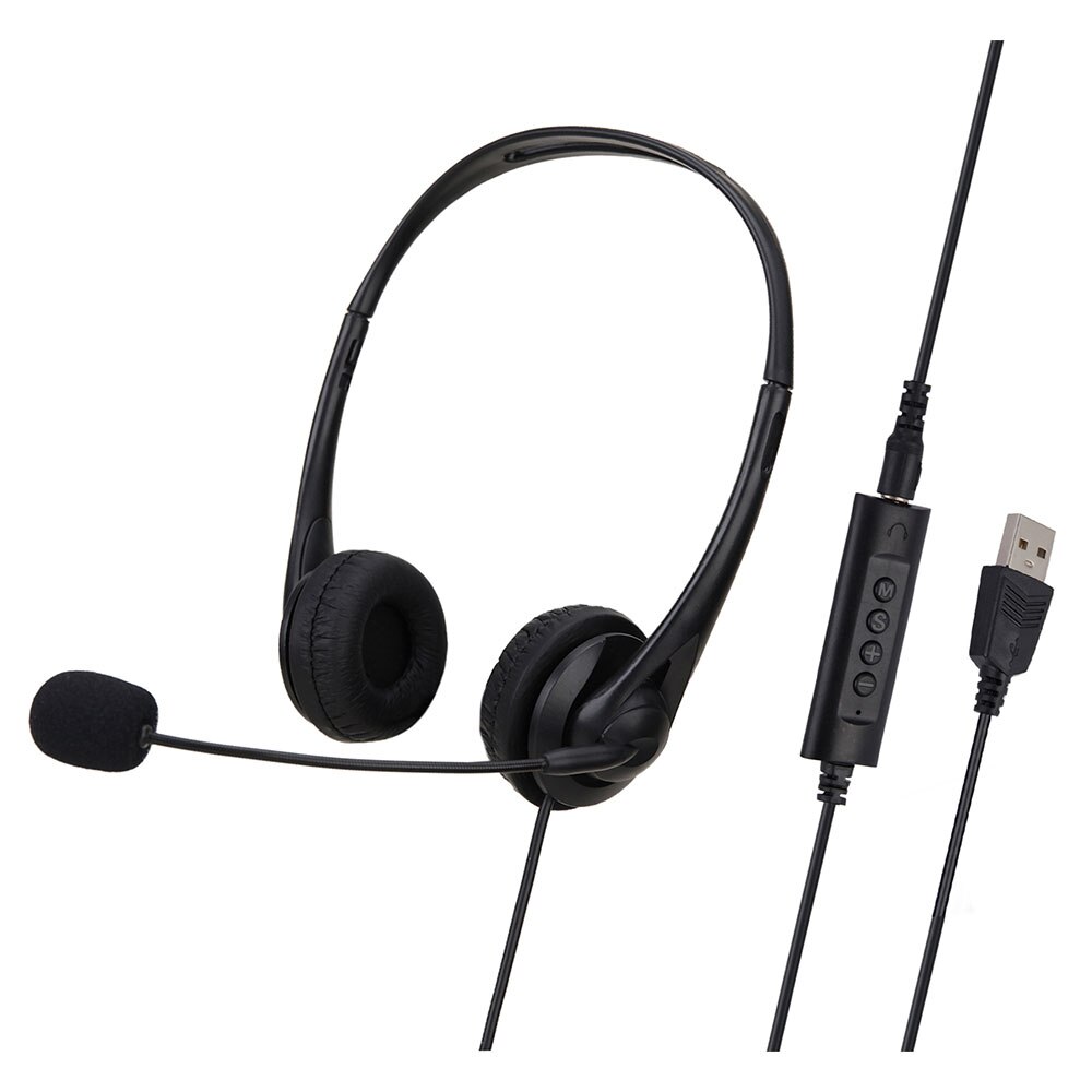 PC Computer Laptop Headphone with Noise Cancelling Microphone Chatting Network Teaching Video Conferencing USB Wired Headset: C- USB   3.5mm