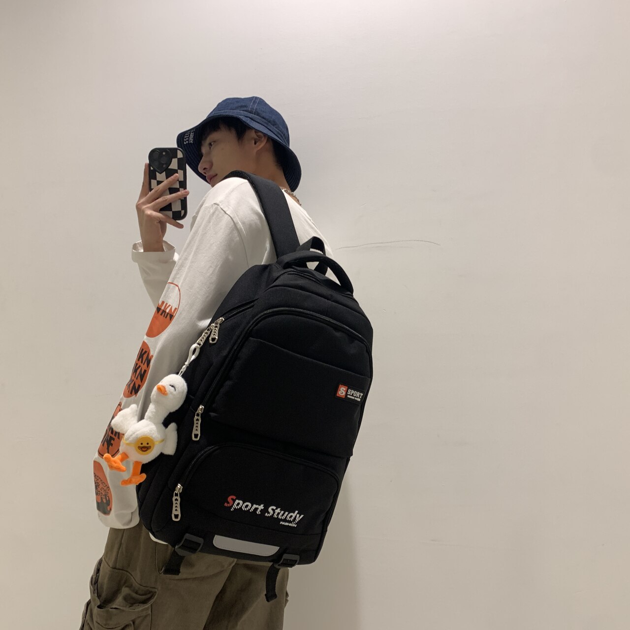 2022 School Backpack For Girls Canvas Plaid Working Travel Backpack Bags For Women Multiple Pockets School Girls Backpack