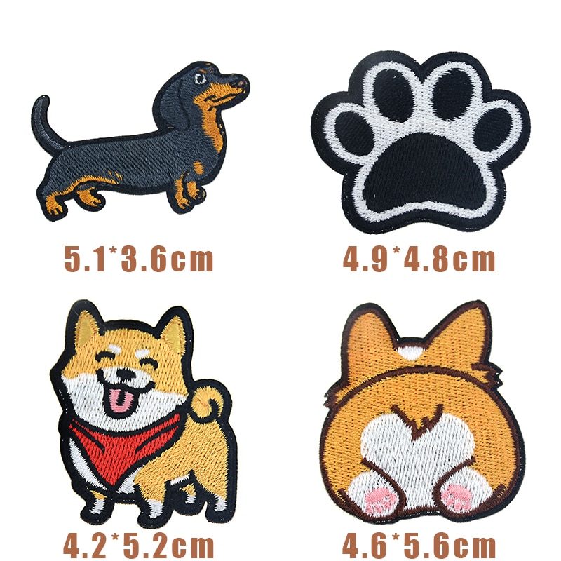 Corgi/Teckel/Husky Patch Borduurwerk Patches Voor Kleding Leuke Hond Animal Ijzer-Patches Op Kleding