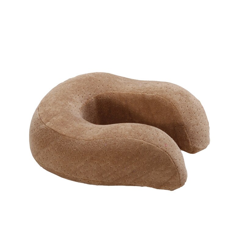 SleepWish U-shaped Pillow Airplane Travel Pillow Comfortable Cushion Memory Foam Neck Car Bedding Pillows: Brown