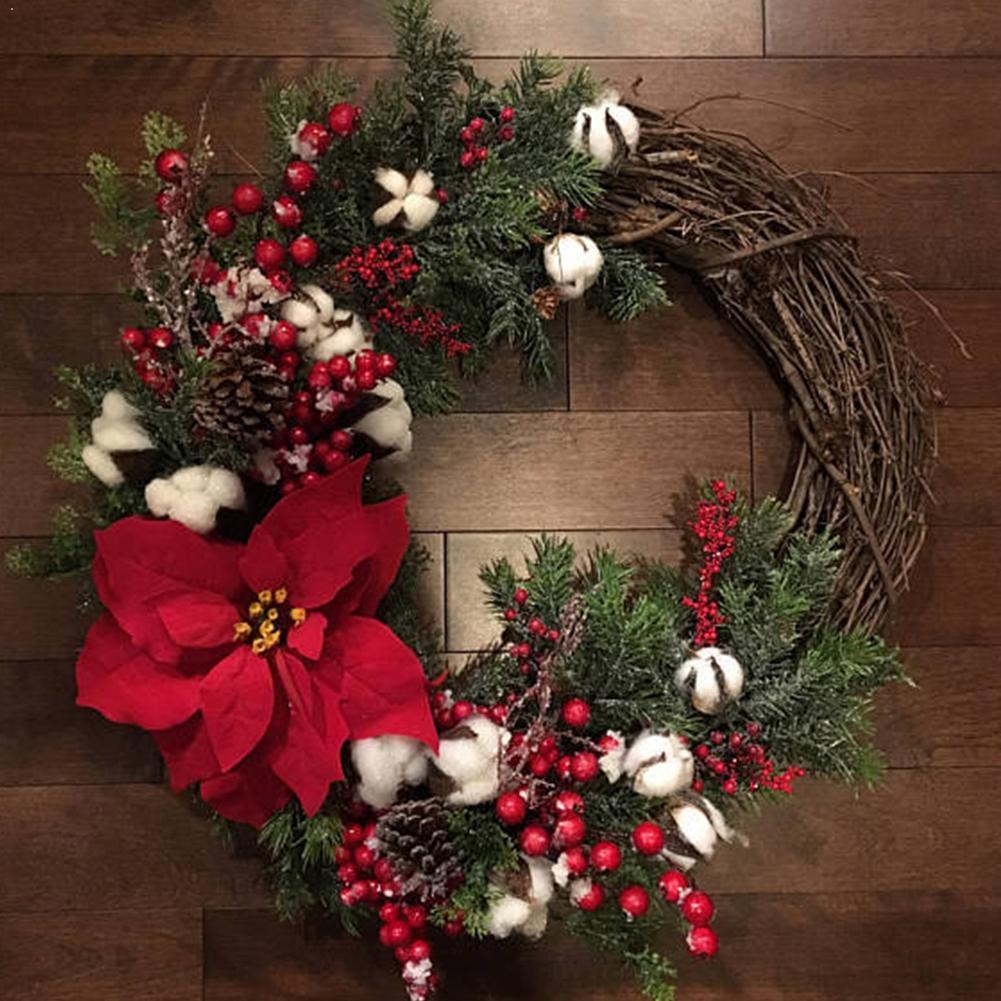 Guirnaldas navideñas artificiales para puerta, suministros decorativos para puerta, decoración colgante para fiestas y Navidad, F2S2