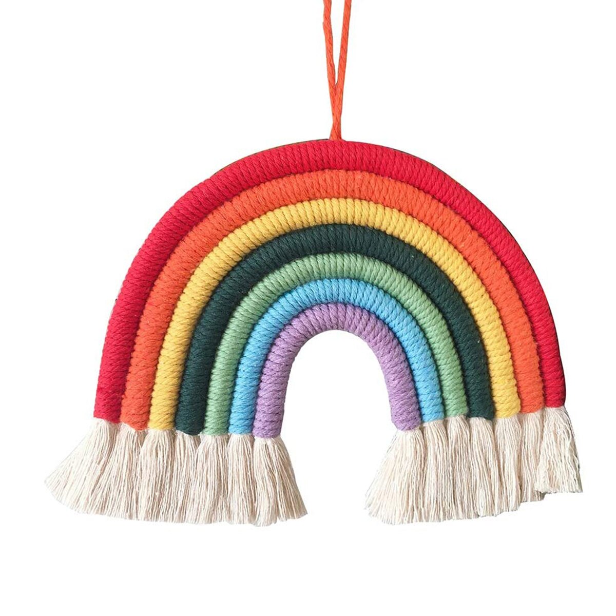 Muurdecoratie regenboog handgeweven hanger hangend huis kleurrijk slaapkamerdeur kinderornament: Default Title