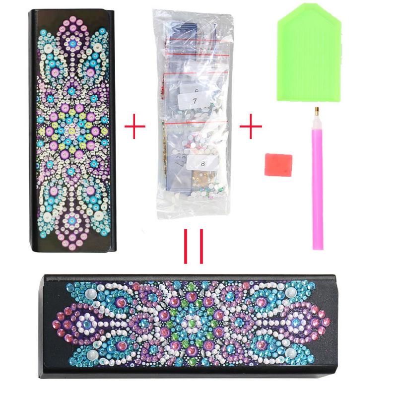 5d diy diamantmaleri briller oppbevaringsboks reise lær solbriller saken spesiell formet diamant oppbevaringsboks: 02