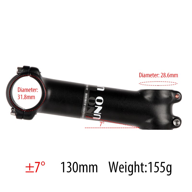 UNO Bike attacco manubrio bicicletta 1-1/2 "1/4mm Riser manubrio per BMX MTB Road Bike 7/ 17/ 35 gradi da 60mm a 31.8mm lega di alluminio: 7 Degree 130mm