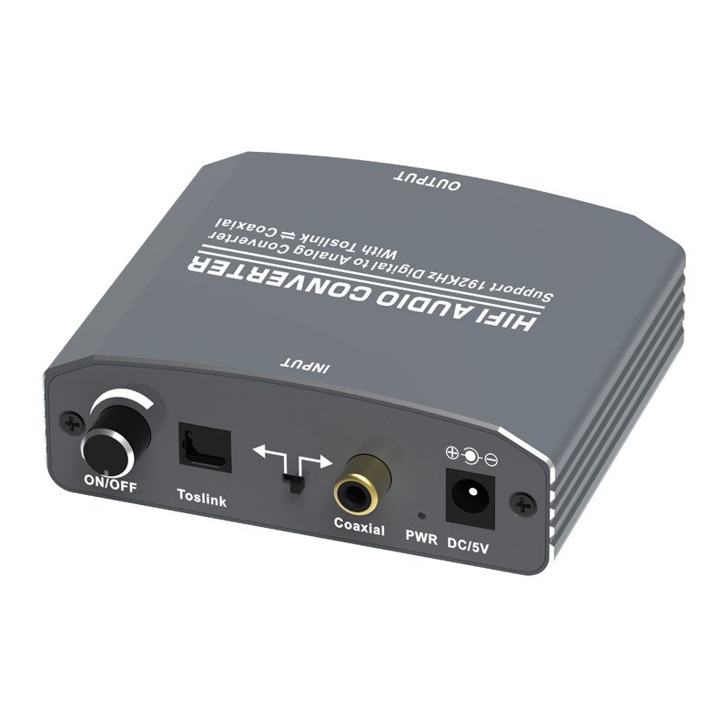 192khz numérique à analogique Audio convertisseur adaptateur optique Coaxial à 3.5MM Jack RCA avec bidirectionnel Toslink à Coaxial commutateur