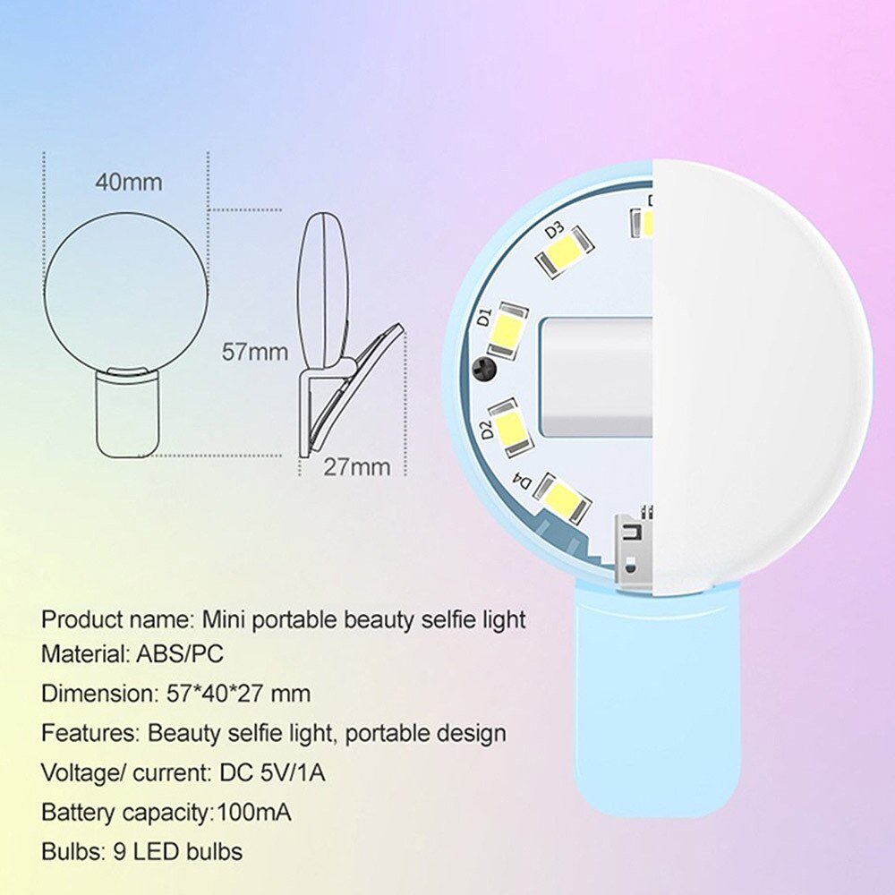 Selfie flash led clip-on telefone móvel selfie luz noite aumentando luz de preenchimento portátil fêmea âncora beleza auto-temporizador lâmpada