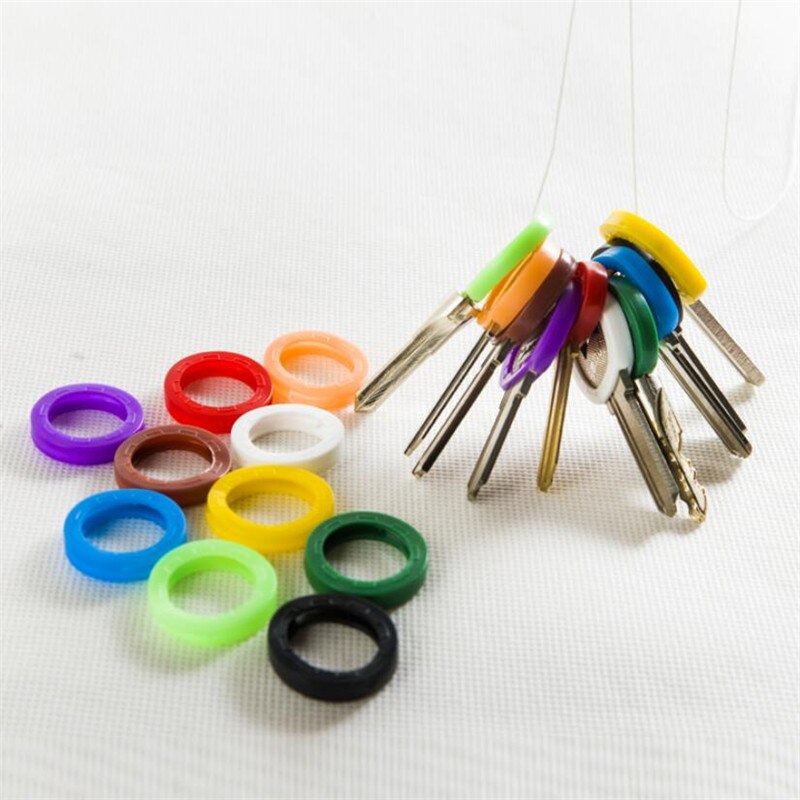 8Pcs/16Pcs Gemengde Kleur Hollow Rubber Key Covers Multi Kleur Ronde Zachte Siliconen Sleutels Sloten Cap Elastische topper Sleutelhanger