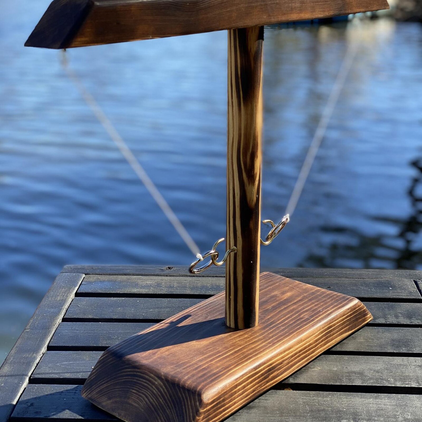 Wooden Ring Toss Game Toy Modern Simple Party Toys Leisure Industrial Style Bar Drink Shop Handmade Wooden Ring Toss Hooks