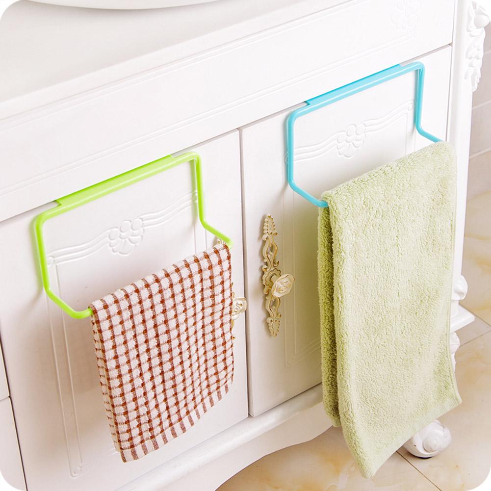 1Pcs Keuken Handdoekenrek Opknoping Houder Niet-Geperforeerde Badkamer Handdoekenrek Deur Terug Hanger Plank Huishoudelijke Artikelen Voor keuken