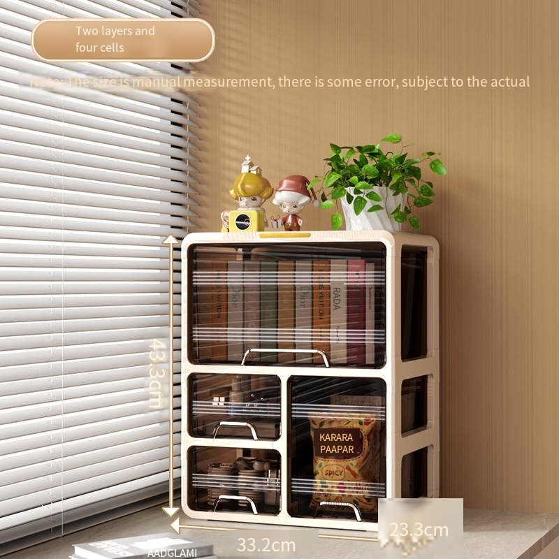 Window-side drawer-style storage cabinet, suitable for storing household snacks and toys; window sill-style book storage box: black