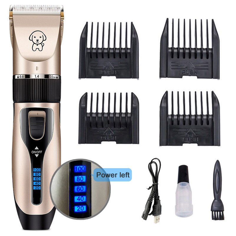 Clipper For Dog Clippers Dogs Grooming Clipper Kit USB Rechargeable Low-Noise Pets Hair Trimmer Display Battery: Power New C