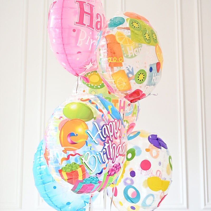 7 stk 18 tommer gennemsigtige fødselsdagsfolieballoner voksen fødselsdagsfest dekoration børn helium ballon tegneserie globos baby shower