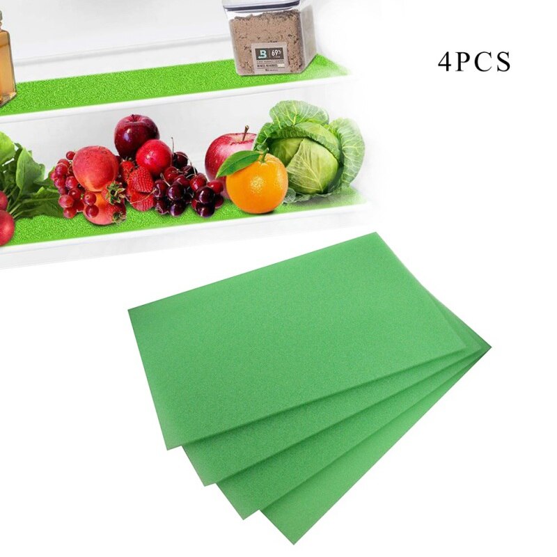 4 Pcs Koelkast Matten Cut Koelkast Matten Anti-Bacteriële Waterdichte Koelkast Fruit Groenten Leven Extender Liner Lade Mat