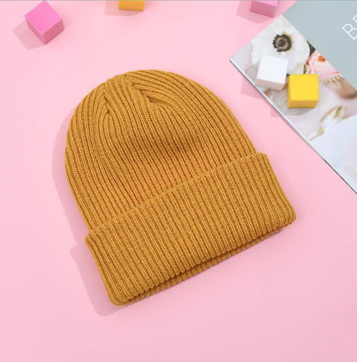 Solid strikket varm blød trendy vinter hatte enkel koreansk stil kvinder afslappede hætter all-match beanie hip hop hat: 2