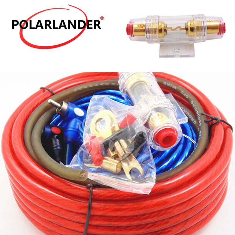 Car Audio Wire Wiring 8GA Power Cable 60 AMP Fuse Holder Amplifier Subwoofer Speaker Installation Kit 1500W