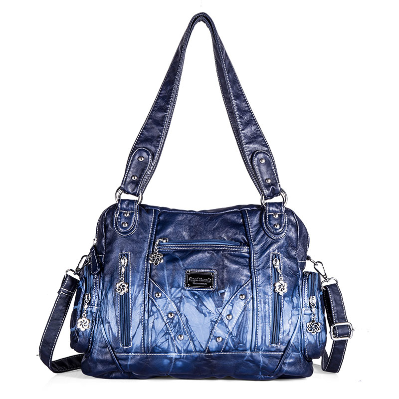 Zacht Glad Ruim Hobo Womens Handtassen Dames Portemonnees Satchel Schoudertassen Tote Gewassen Lederen Tas voor Dames: Default Title