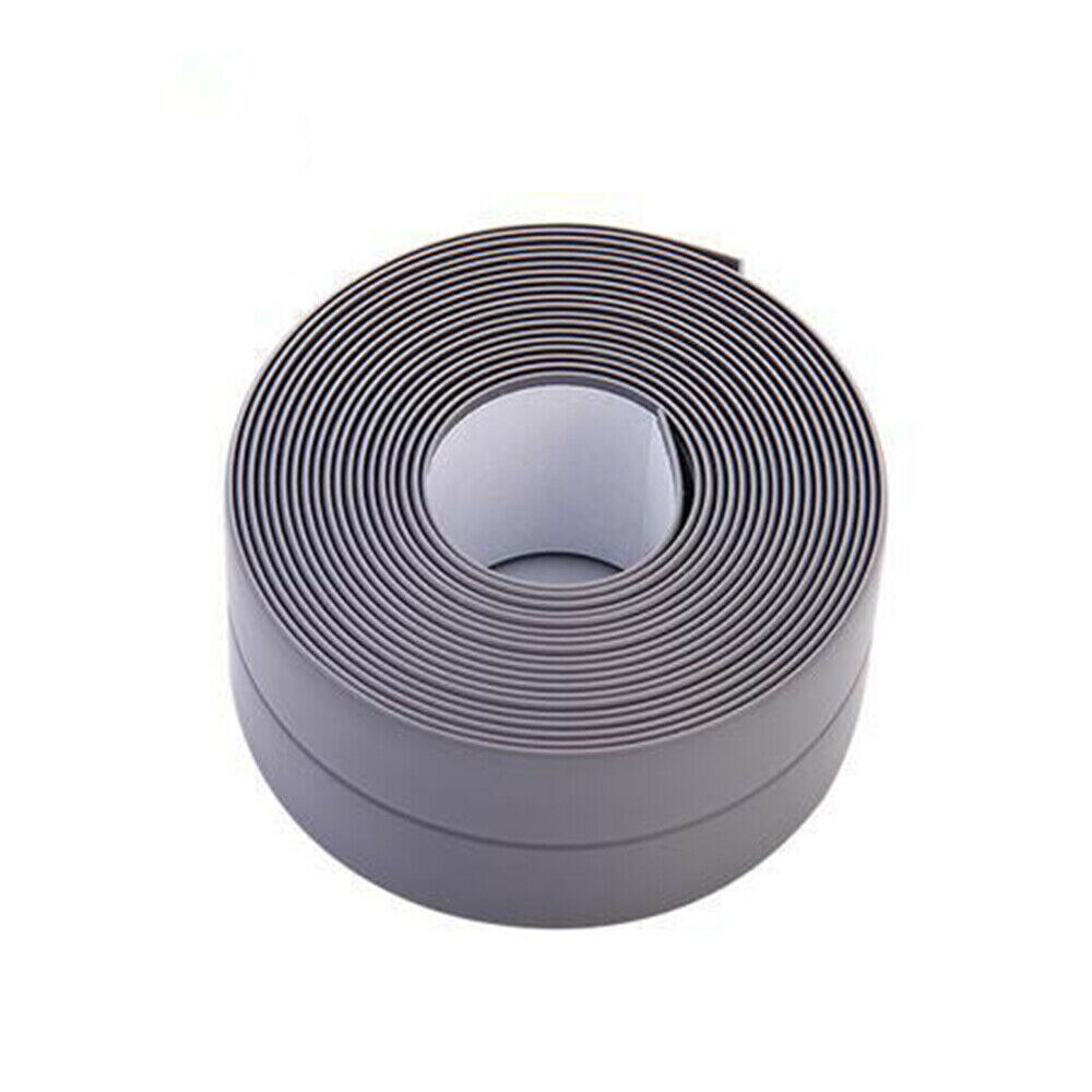 3.2 mx 38mm badrum dusch handfat bad tätning band tejp caulk strip självhäftande vattentät vägg klistermärke för badrum kök: Grå / 3.2 mx 3.2cm