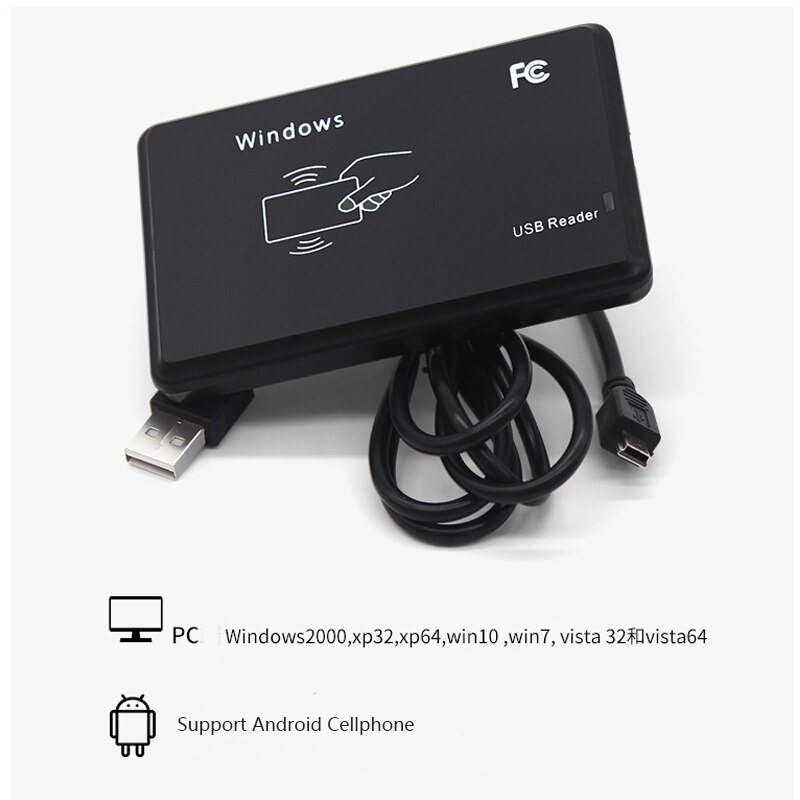 R20D 125Khz RFID Smart Card Reader Desktop Black Rfid Reader Usb Tablet Card Reader