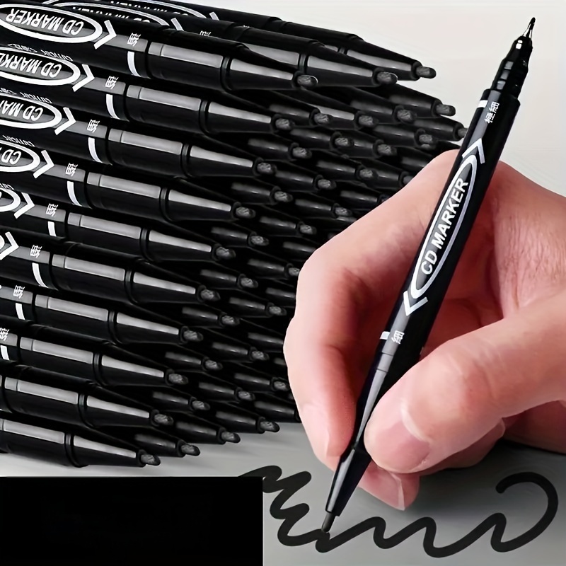 Pluma de arte permanente de Color de doble punta, bolígrafo de agua fino, tinta negra resistente al agua, dibujo de bocetos, suministros de libros de pintura, marcadores de colores