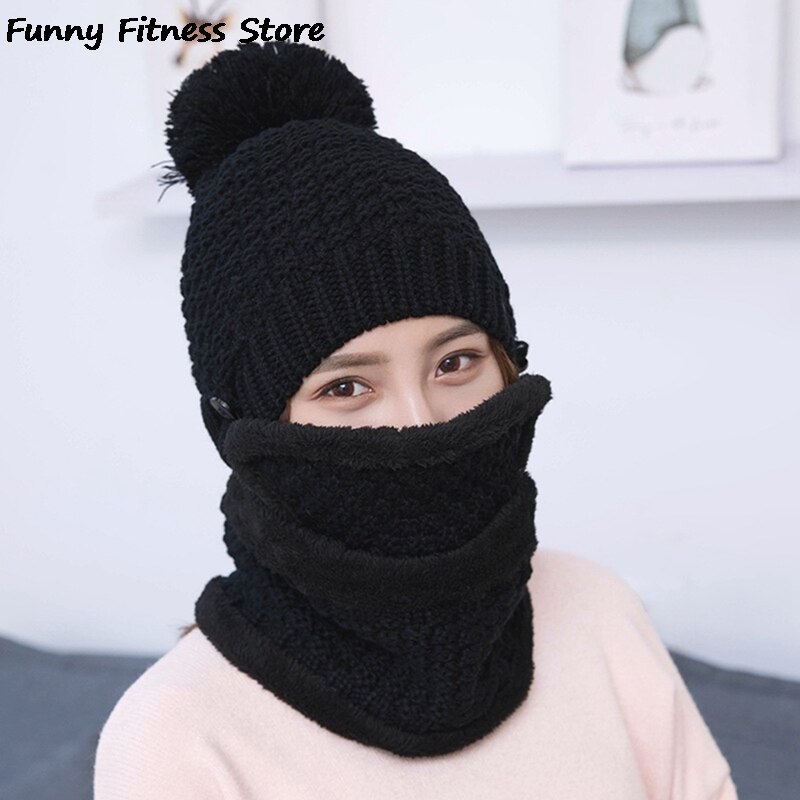 Outdoor Climbing Hat Keep Warm Knitwear Soft Plush Windproof Winter Mountain Hats for Women Men Riding Skiing Skating Bonnet: F