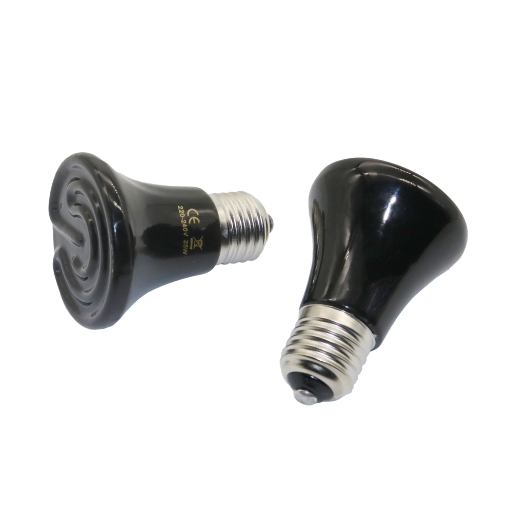 1 pc escalada pet lâmpada de aquecimento emissor infravermelho cônico lâmpada cerâmica pequena pet chocadeira lâmpada controle temperatura 25/50/75/100w