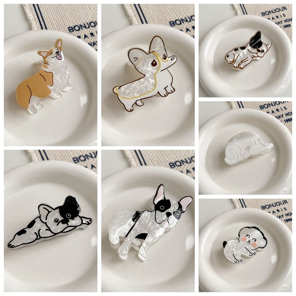 Corgi hond dier hond haar klauw bulldog cartoon puppy haarclip dier haai clip dames hoofddeksel meisje