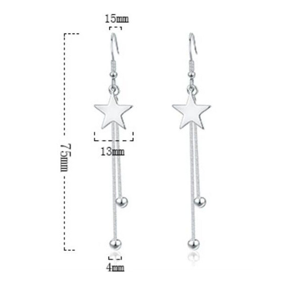 NEHZY 925 sterling silver Jewelry Woman Earrings Retro Long Tassel Pentagram Pop Earrings