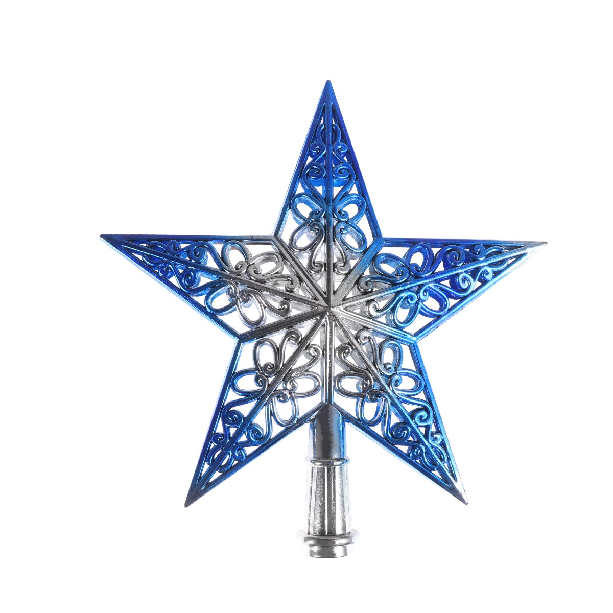 Hollowed-out Christmas Tree Top Sparkle Star Glittering Hanging Xmas Tree Topper Decoration Ornaments Home Decor Silvery Blue: 4