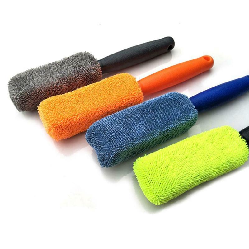 Bil mikrofiber hjulvask børste køretøj rengøringsbørste hjul fælge dækvask børste bilvask bil detaljer polering til en bil