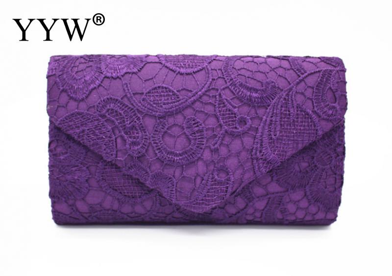 Europa burst kant bloemen borduurwerk envelop tas avondfeest clutch tas bloem kleine schoudertas: Paars