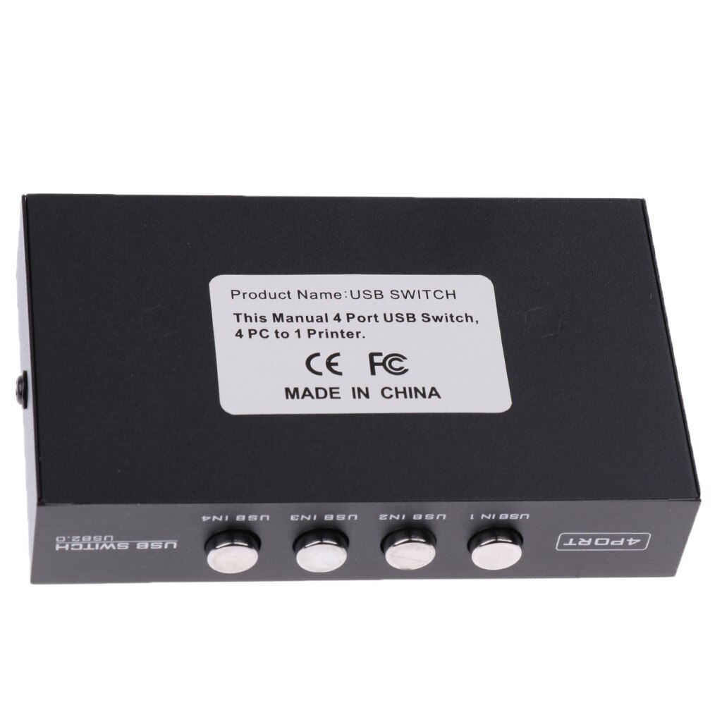 Scanner Printer Switch, 4 Port USB 2.0 Manual Sharing Switcher Hub, 4 PC to 1 USB Device Splitter Adapter