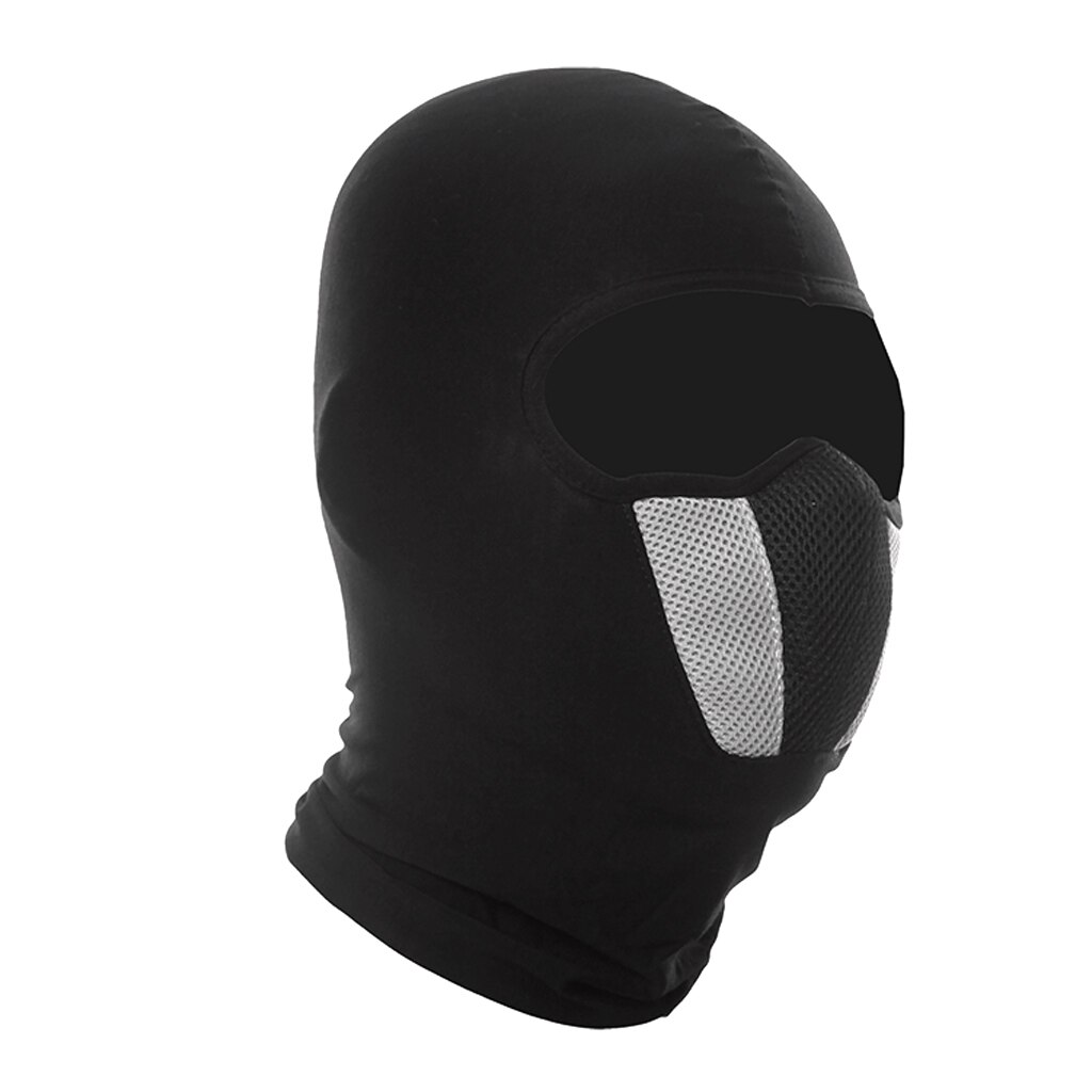 Utomhus polyester balaclava-ski helmask dammmask vinter förtjockning utomhus ansiktsmask vindtät varmare huva: Svart grå som beskrivning