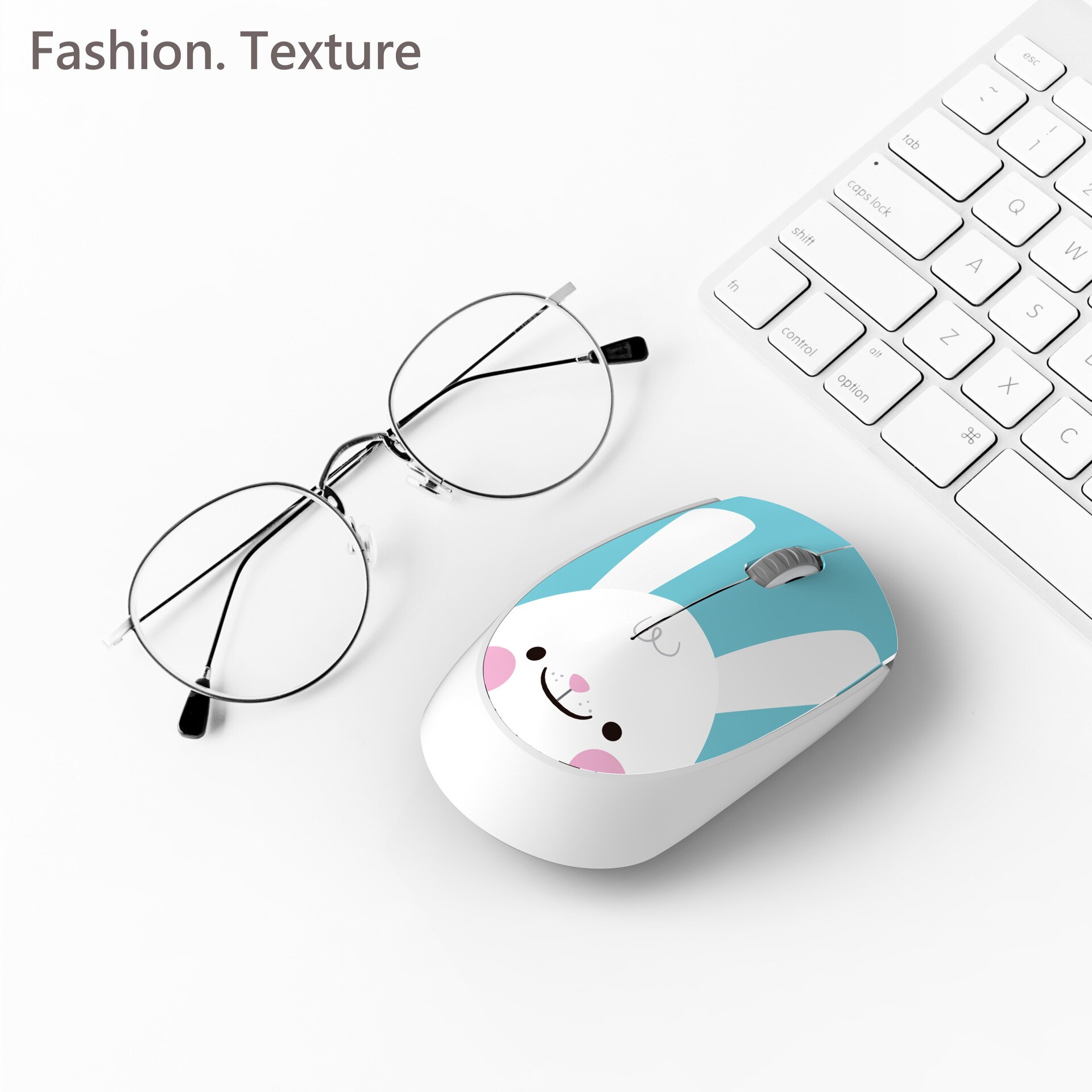 Ratón inalámbrico con de dibujos animados para niños, Mouse óptico 3D ergonómico de 2,4G con de hámster, ideal para ordenador de oficina y portátil: BLUE