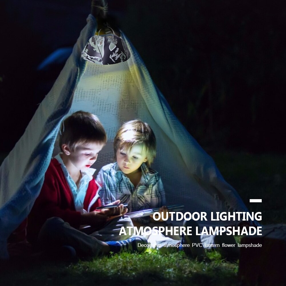 Camping Light Hood Cap Shade Cover Cone Shape Camouflage PVC Tent Lantern Lamp Travelling Easy Carrying Durable Accessories