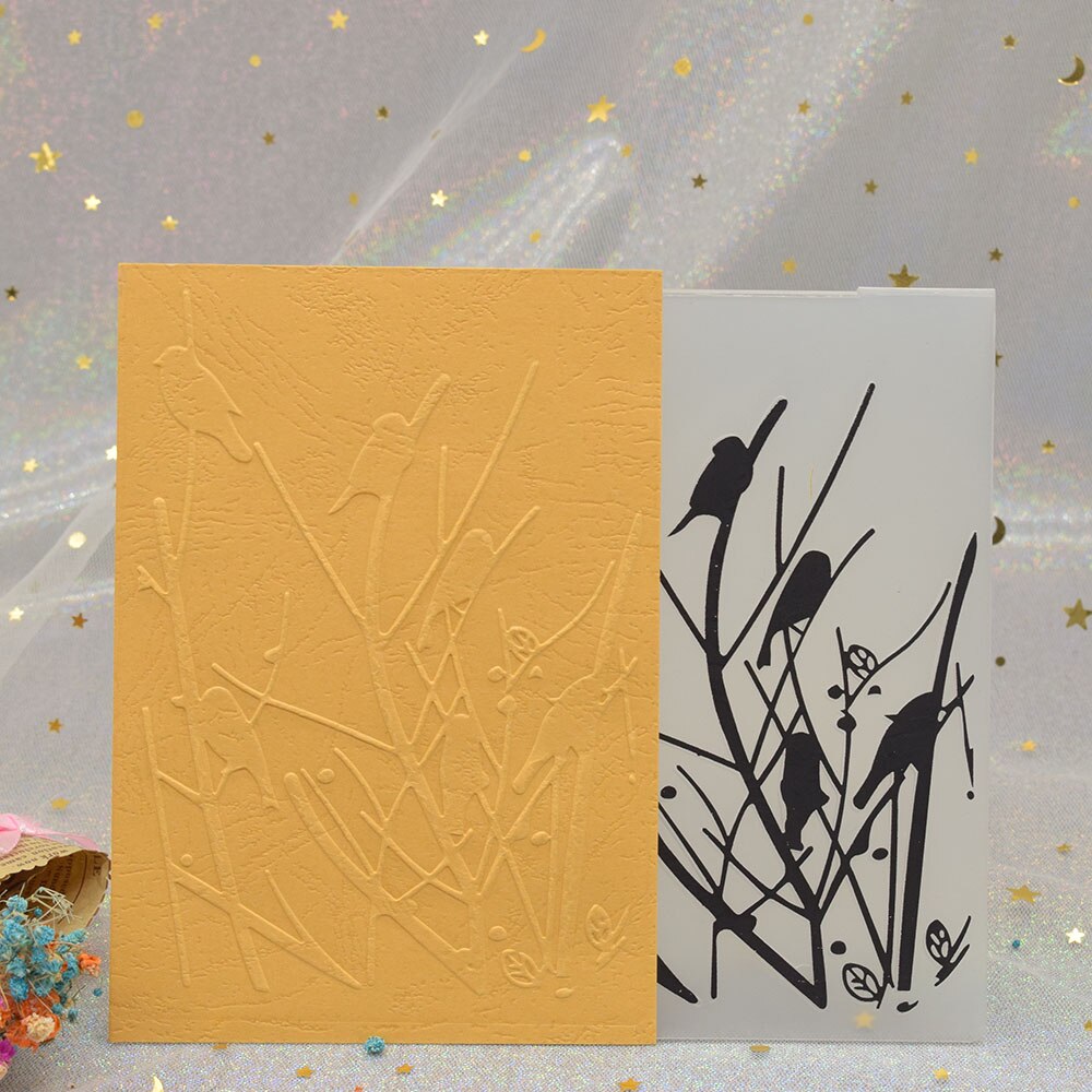 Birds Pattern 3D Embossing Folders for DIY Scrapbooking Paper Card Making Craft Plastic Embossing Template Stencil