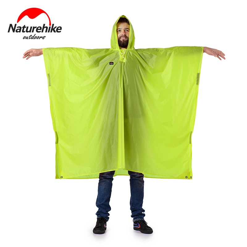 Naturehike Regen Jas Waterdicht 3 In 1 Multifunctionele Regenjas 210T 20D Luifel Regenkleding Camping Mat Windjack Fiets Poncho