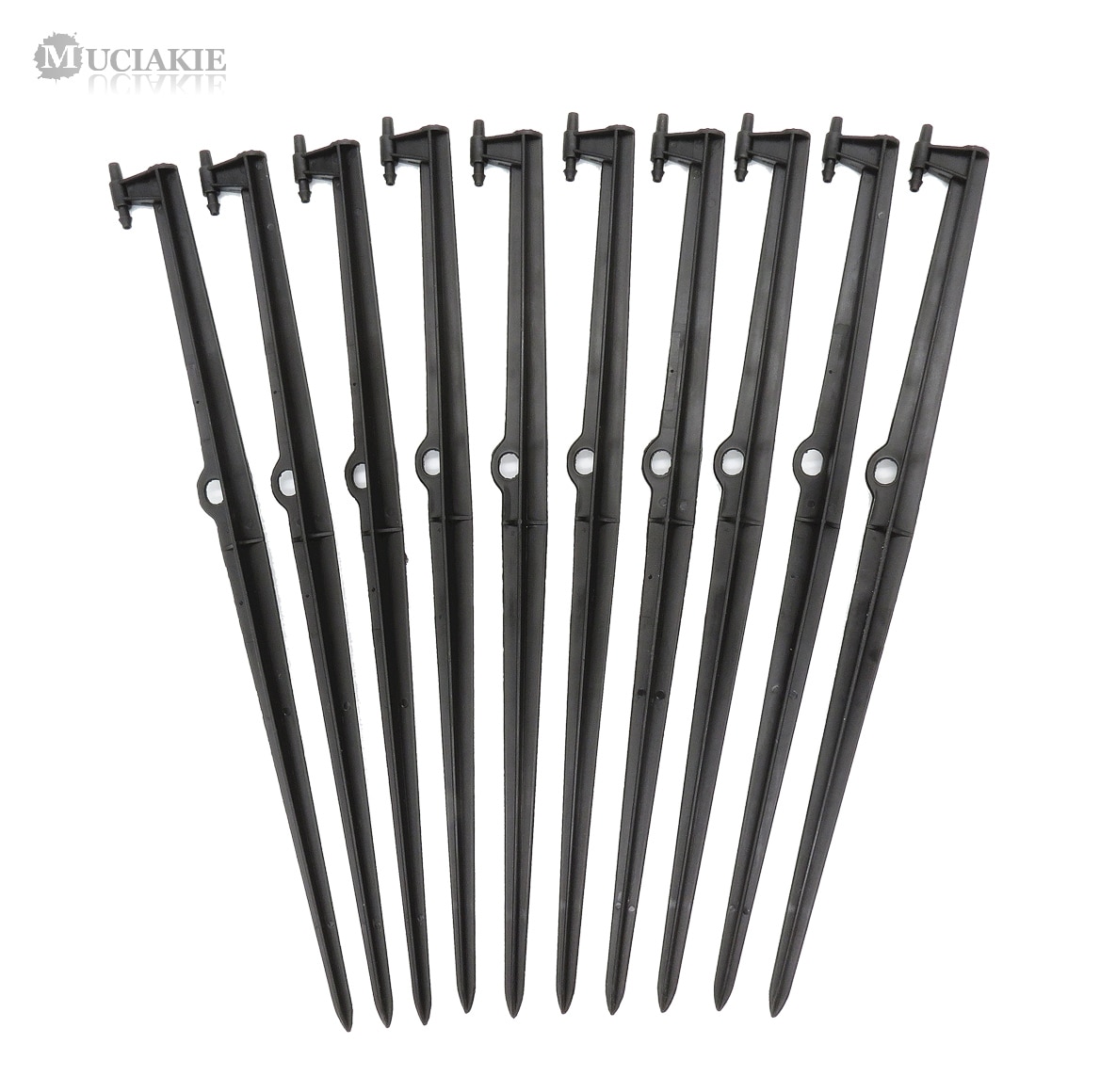 Muciakie 10 stk 45cm hødu faste staker til hage drypp vanningsspinkler 8/11 4/7mm slange pigg sprøyte slange brakett stativ