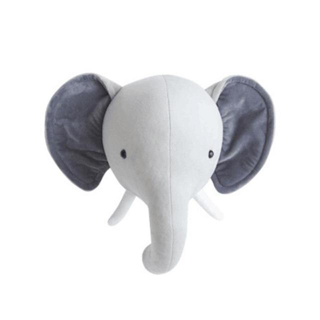 Dier Hoofd Dinosaurus Muur Decor Elephant Herten Opknoping Mount Knuffel Pluche Speelgoed Prinses Pop Meisje Kid Kinderkamer: Elephant