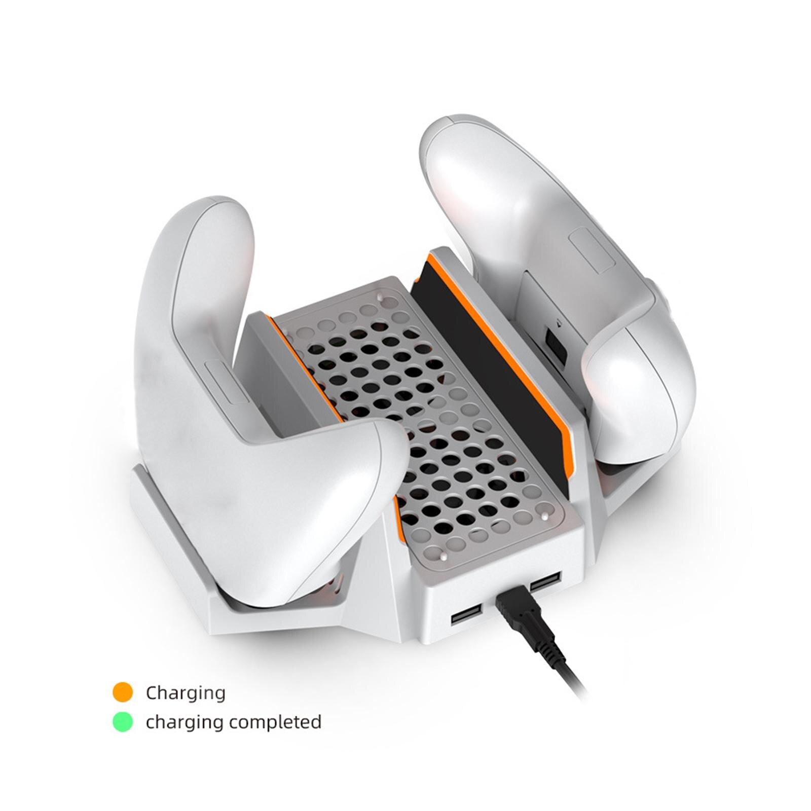 Vertikaler lüfterständer mit ladestation, 3 geschwindigkeitsstufen, zusätzlichen usb-anschlüssen für die series s-spielkonsole, usb-kühler, weiß