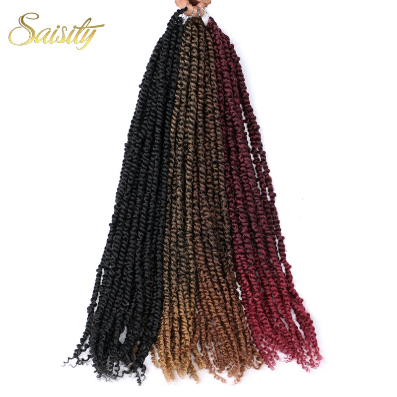 Saisity passion twist haak synthetisch haar voorgelust haakwerk voorgedraaid haar ombre extensions vlechthaar