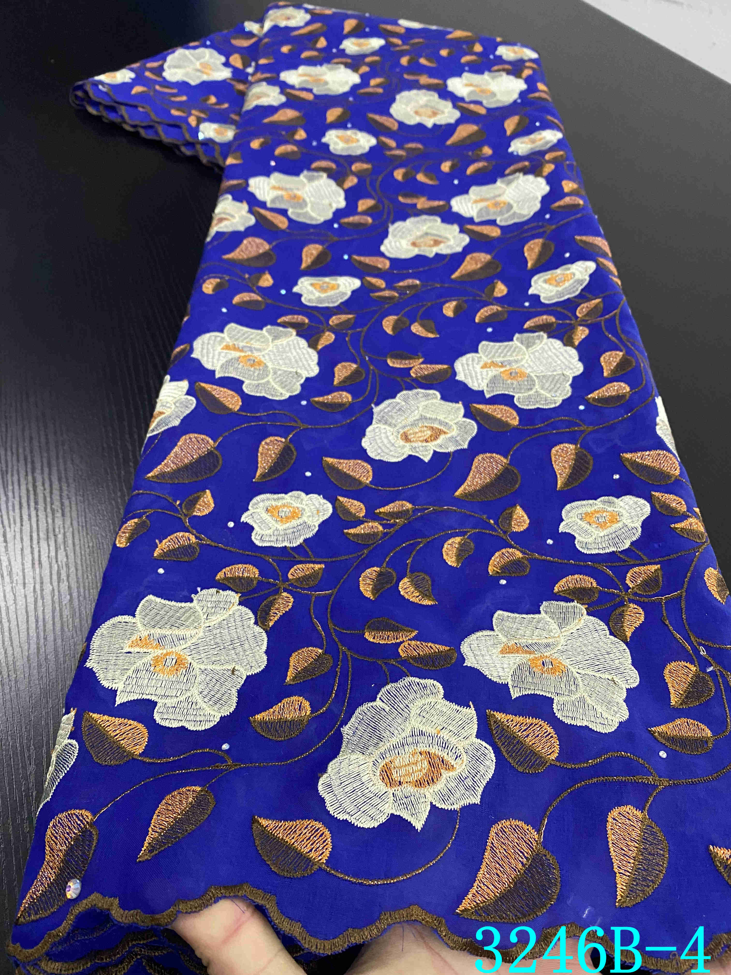 Nigerian Voile Laces Fabrics Lace African Lace Fabric For Wedding Dress French Cotton Lace Material YA3246B-8: Picture 4