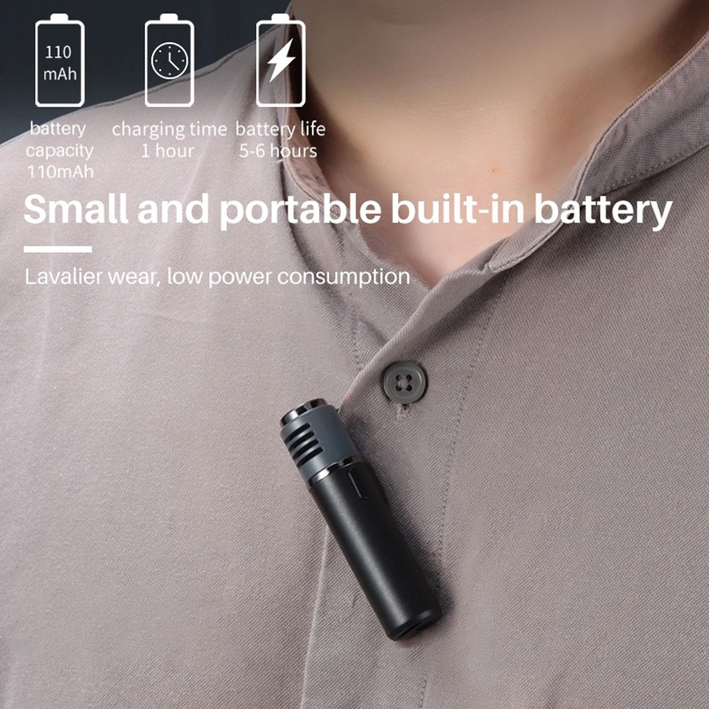 Wireless Lavalier Microphone, Bluetooth Lapel Clip-On Mic,Vlogger Lecture - Noise Reduction/Auto Transcription/Auto Sync