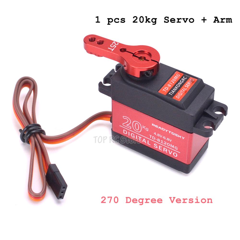 20/25/30KG 35KG 25T Wasserdichte Metall Getriebe Digital Servo Für RC Modelle 180/270/360 Grad aluminium Meta Für RC Auto Crawler: 20kg 270Degree Arm