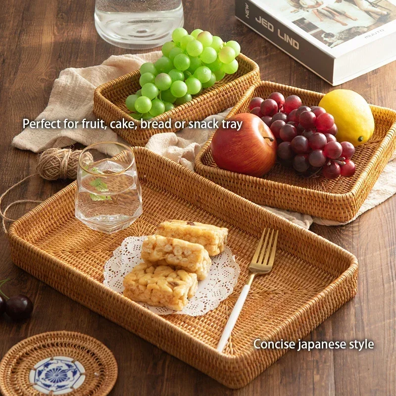handgeweven opbergmand Rotan opbergvak Rieten mandBread Fruit Ontbijt Thee Picknickmand Keuken Opbergmand