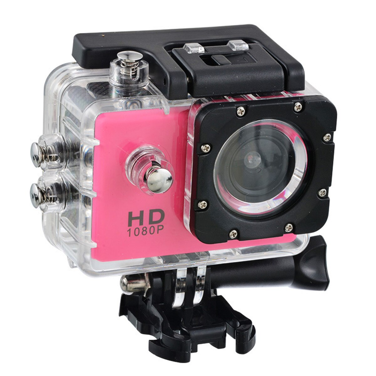 Owgyml udendørs sport action mini kamera vandtæt cam screen farve vandafvisende videoovervågning undersøisk kamera: Lyserød
