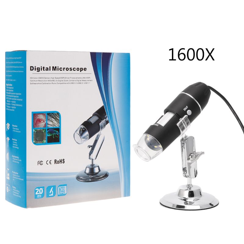 1600x usb digital mikroskop kamera endoskop 8 led lup med metal stativ frit skib