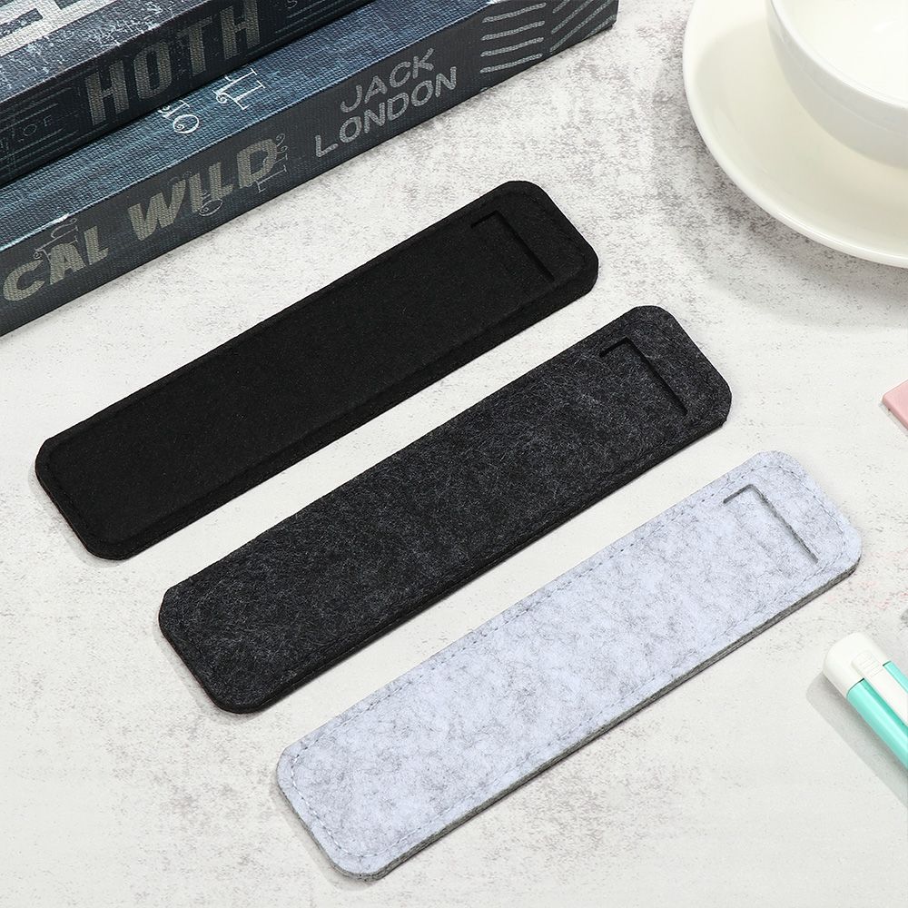 Pure Color Felt Pen Pouch Holder Single Hole Roller Ballpoint Fountain Pens Pencil Case Pen Bags School Office Stationery