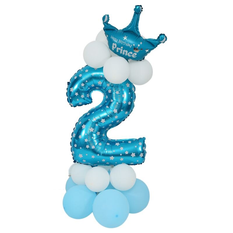 Foil Balloon Number Balloon Latex Balloon Blue Huge Number Balloon Baby Shower Party Kids Birthday Decoration Number 2: Default Title
