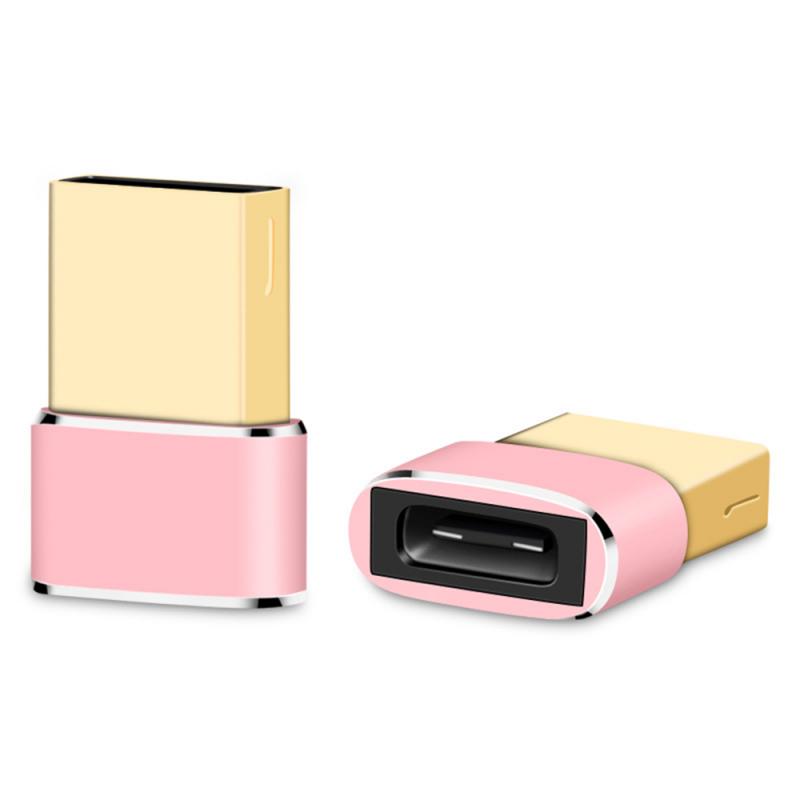 SCHNELLE SCHIFF! USB-C-Stock Typ-c USB 2,0 Stecker Auf Typ-c Weibliche Konverter Adapter Adapter Computer Telefon Adapter: Rose Gold