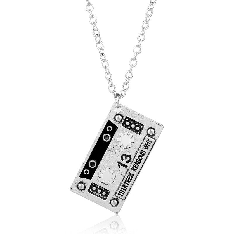 13 Thirteen Reasons Why Pendant Necklace Punk Tape Alloy Statement Necklace Men Women Jewelry: Default Title